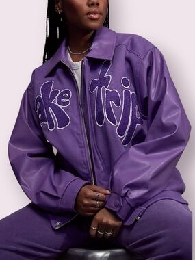 House Of Sunny Take A Trip Purple Bomber Jacker Rare Size Small